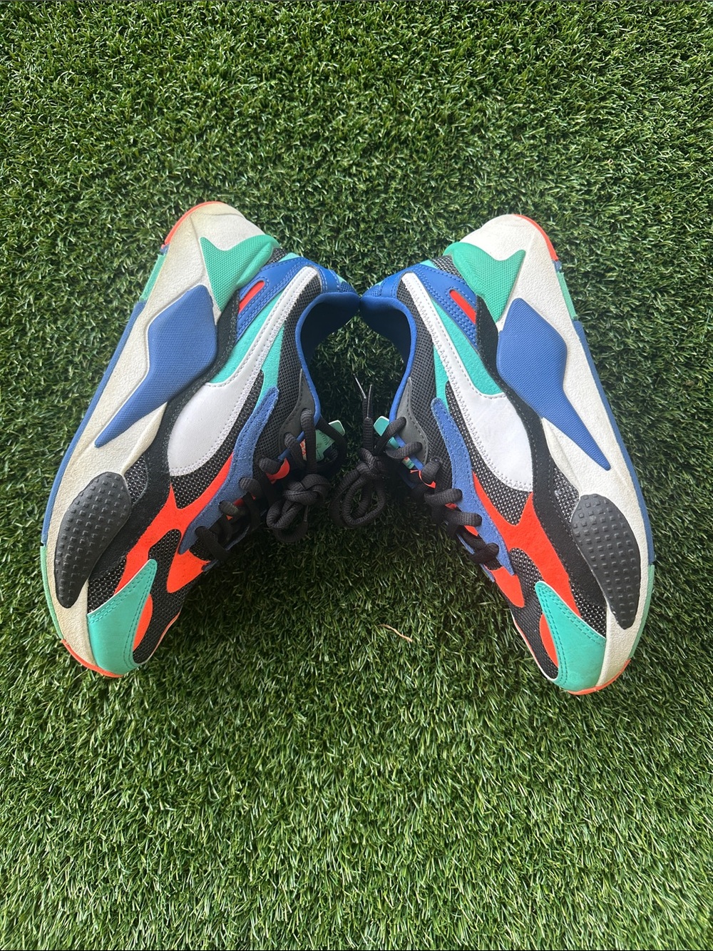 Puma Kids Turquoise, Red & Blue Lace-Up Sneakers